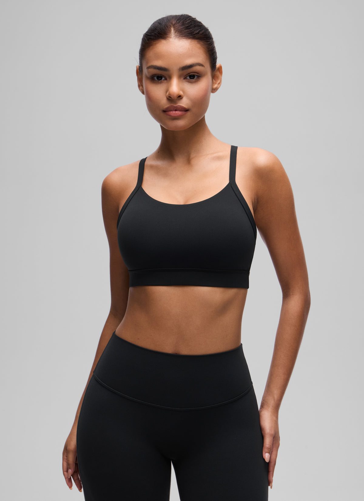 CRZ YOGA Women's Butterluxe Yoga U Neck Y Back Sports Bra Black @model_info:T