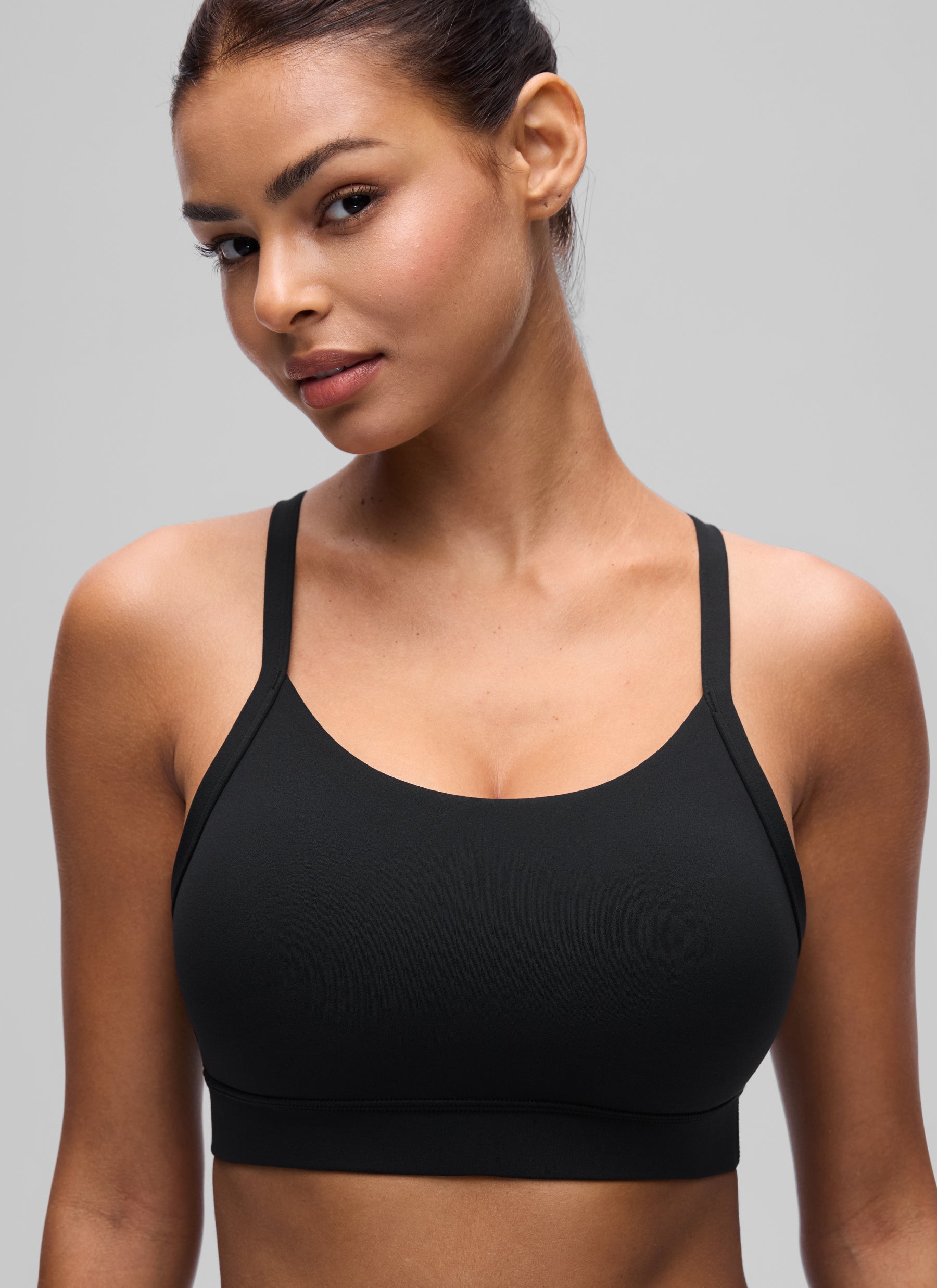 CRZ YOGA Women's Butterluxe Yoga U Neck Y Back Sports Bra Black @model_info:T