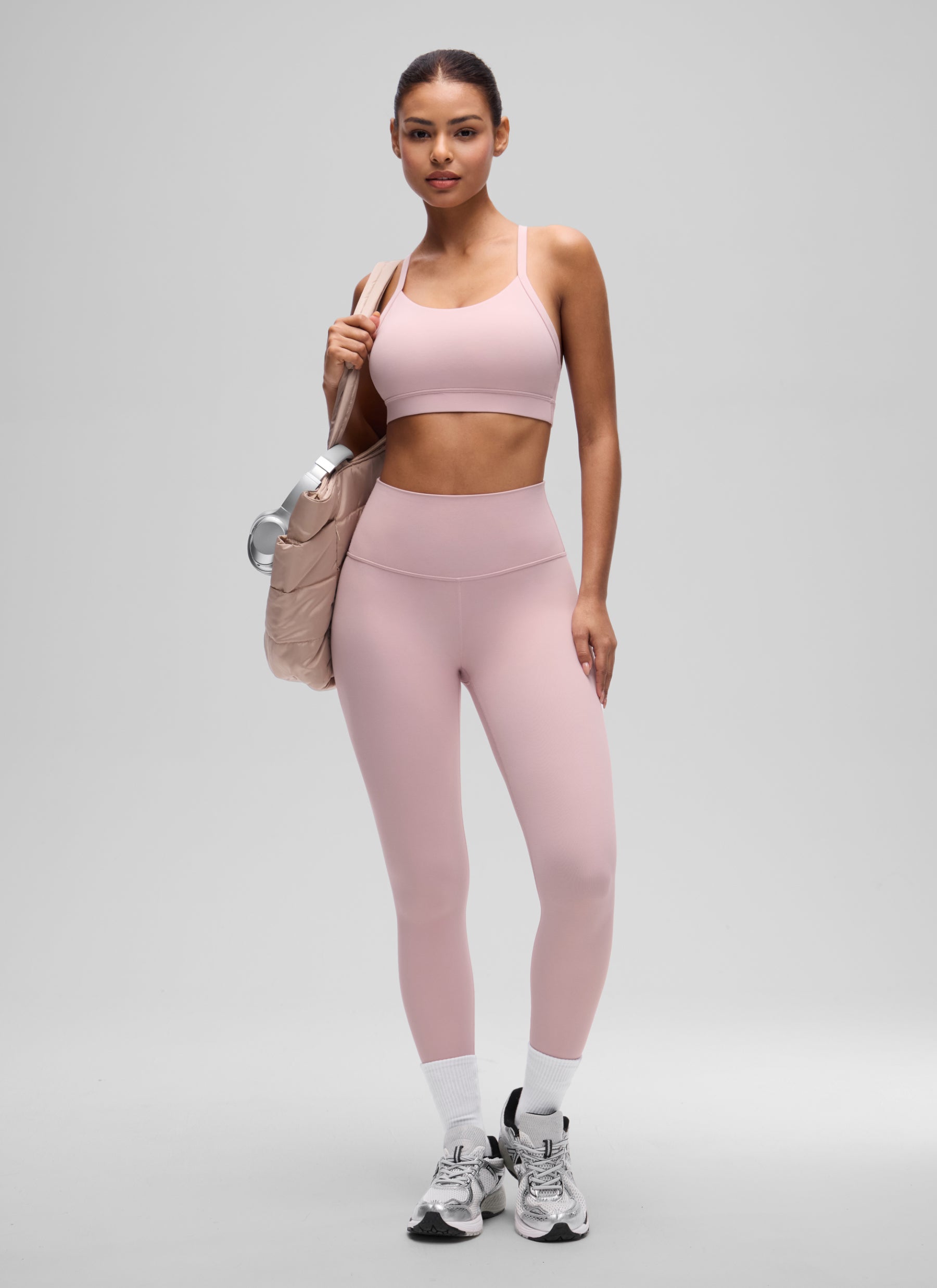 CRZ YOGA Women's Butterluxe Yoga U Neck Y Back Sports Bra Pink Haze @model_info:T