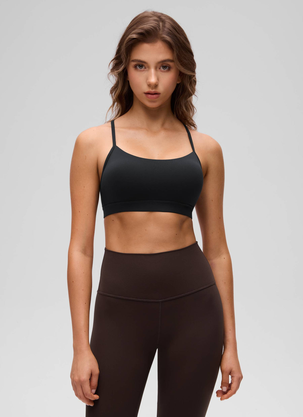 CRZ YOGA Naisten kevyen tuen Butterluxe-urheiluliivit joogaan, Y-selkämys, Black @model_info:Kriss