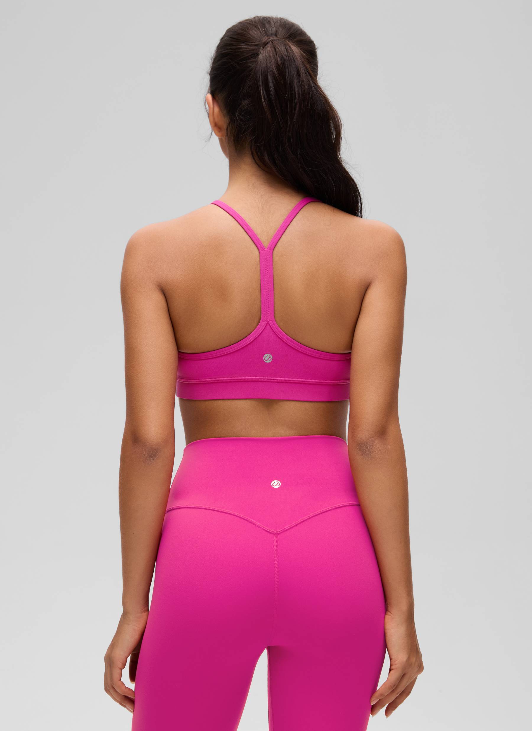 CRZ YOGA Women's Yoga Light Support Butterluxe Sports Bra Y back Hibiscus Purple @model_info:Liss