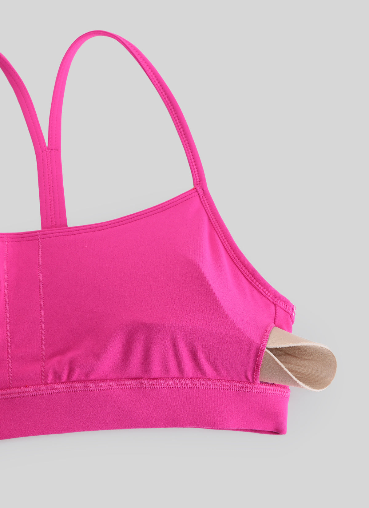 Дамски спортен сутиен за йога с лека поддръжка CRZ YOGA Butterluxe с Y-образен гръб в цвят хибискус лилаво