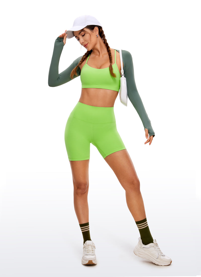 CRZ YOGA Reggiseno sportivo da donna Yoga Sostegno leggero Butterluxe con schiena a Y Verde brillante