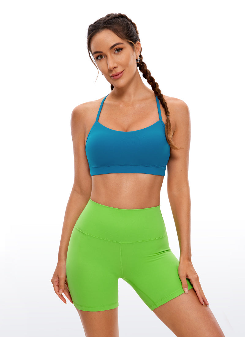 CRZ YOGA Dames Yoga Licht ondersteunende Butterluxe Sport-BH Y-rug Super-sonic Blue