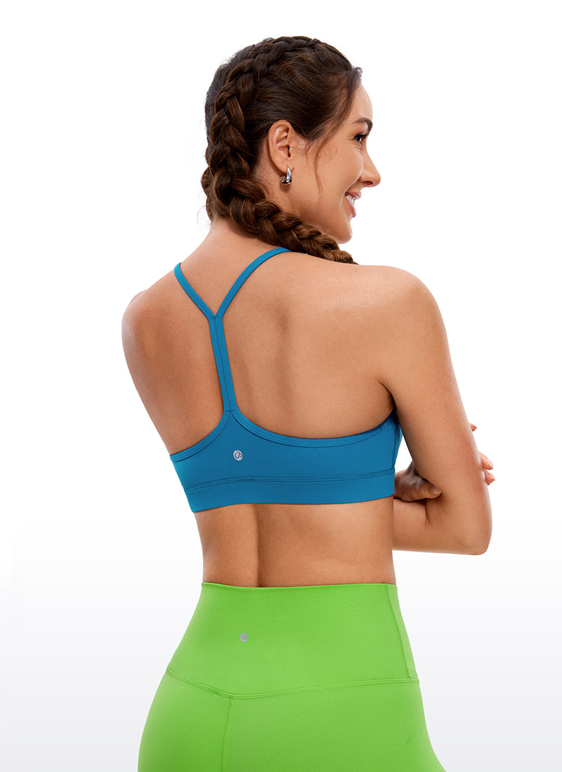 CRZ YOGA Dames Yoga Licht ondersteunende Butterluxe Sport-BH Y-rug Super-sonic Blue