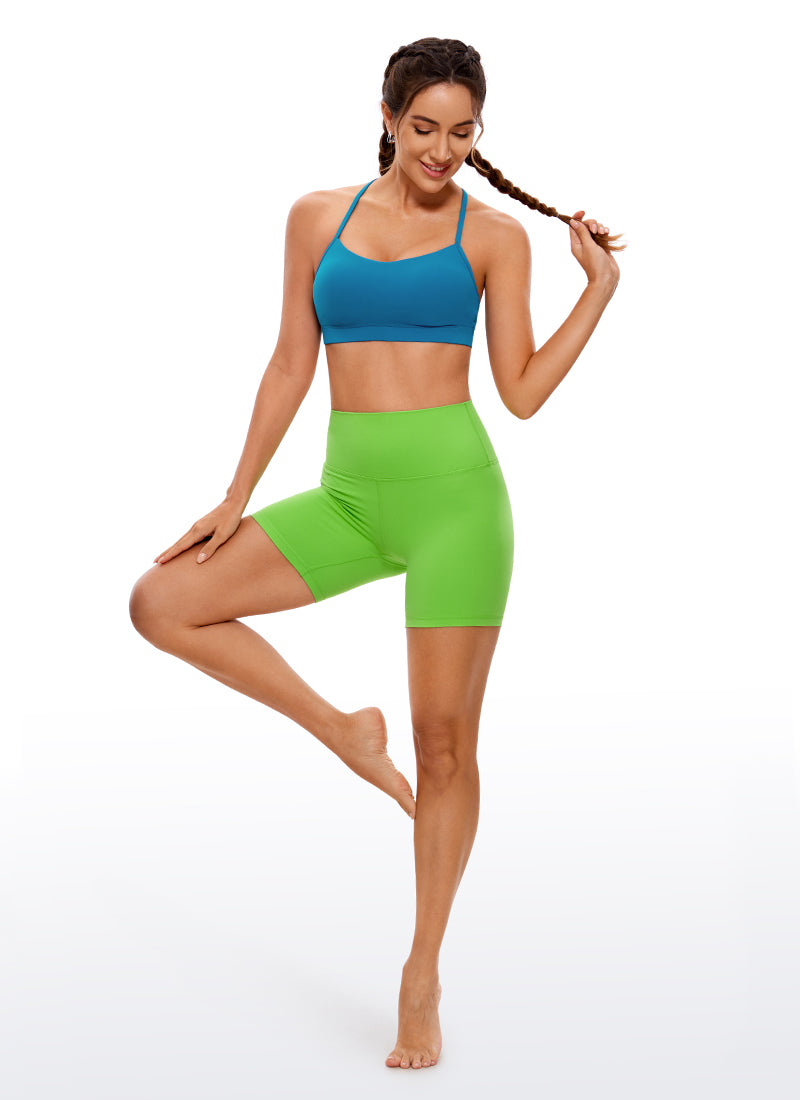 CRZ YOGA Dames Yoga Licht ondersteunende Butterluxe Sport-BH Y-rug Super-sonic Blue