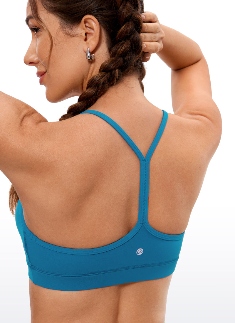 CRZ YOGA Dames Yoga Licht ondersteunende Butterluxe Sport-BH Y-rug Super-sonic Blue