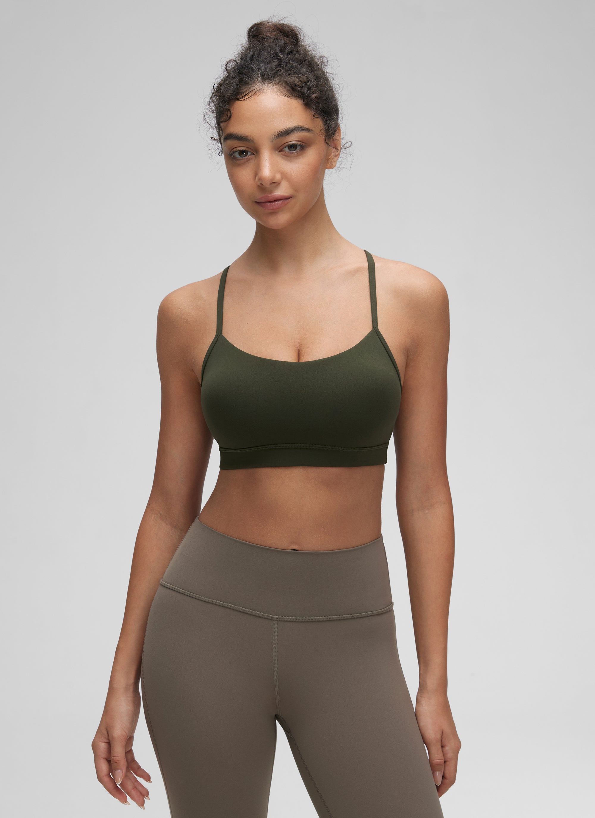 CRZ YOGA Dames Yoga Lichtsteun Butterluxe Sport-bh Y-rug Olijfgroen