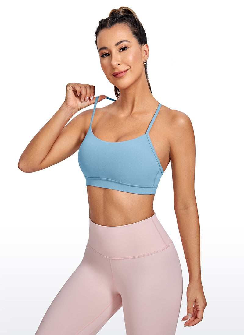 CRZ YOGA Dames Yoga Lichtsteun Butterluxe Sport-bh Y-rug Zuiver Blauw