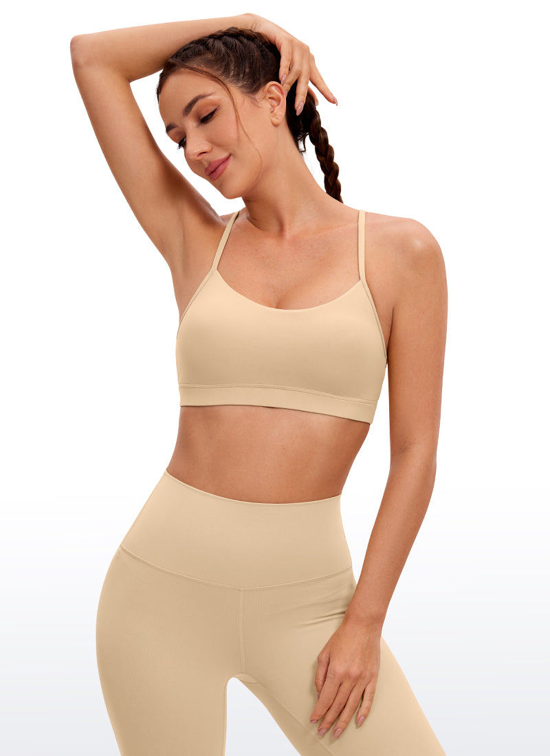 CRZ YOGA Reggiseno sportivo da donna Yoga Sostegno leggero Butterluxe con schiena a Y Milkshake marrone chiaro