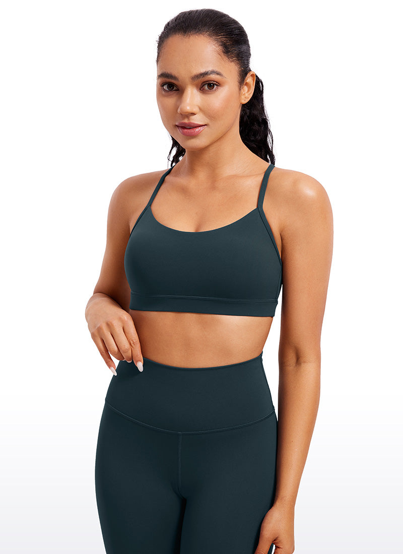 CRZ YOGA Dames Yoga Lichtsteun Butterluxe Sport-bh Y-rug Donker Bosgroen