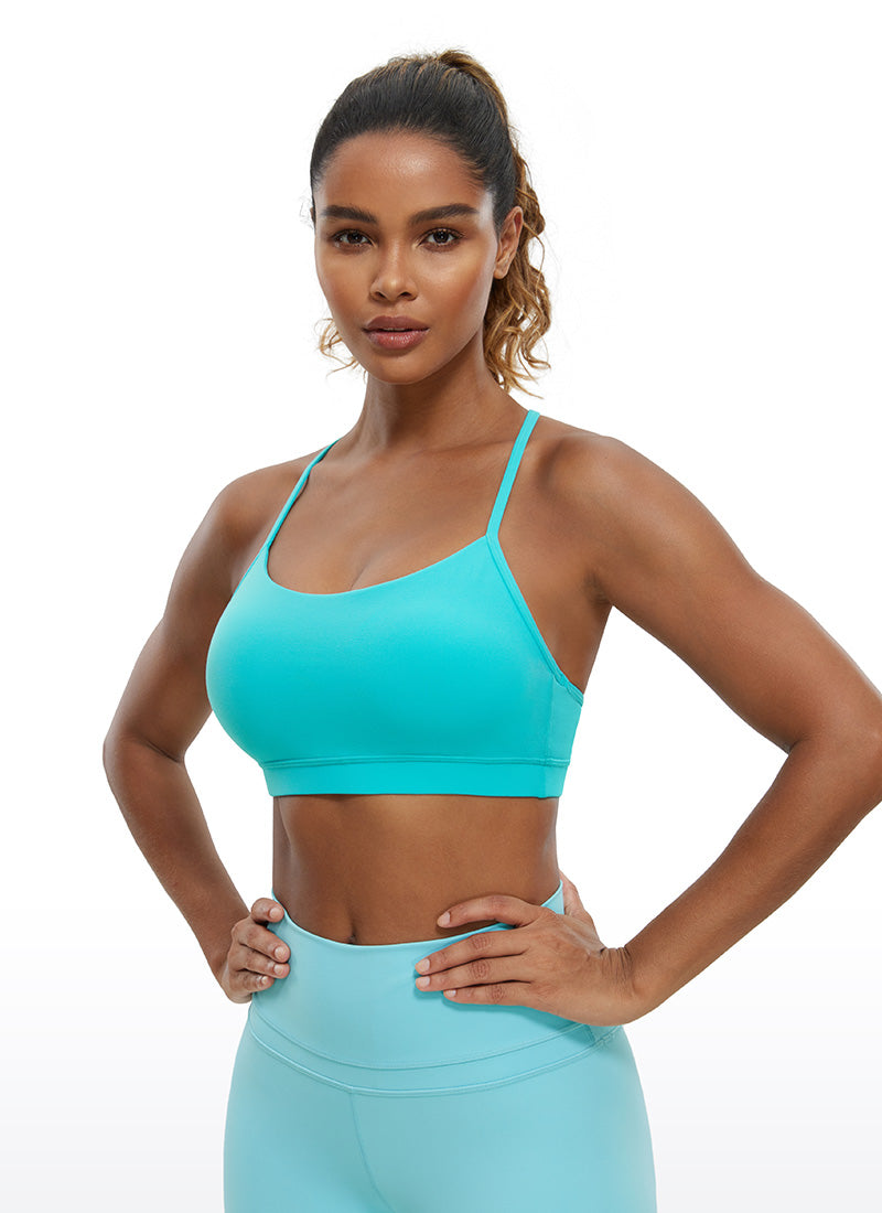 CRZ YOGA Dames Yoga Lichtsteun Butterluxe Sport-bh Y-rug Spectraal Blauw