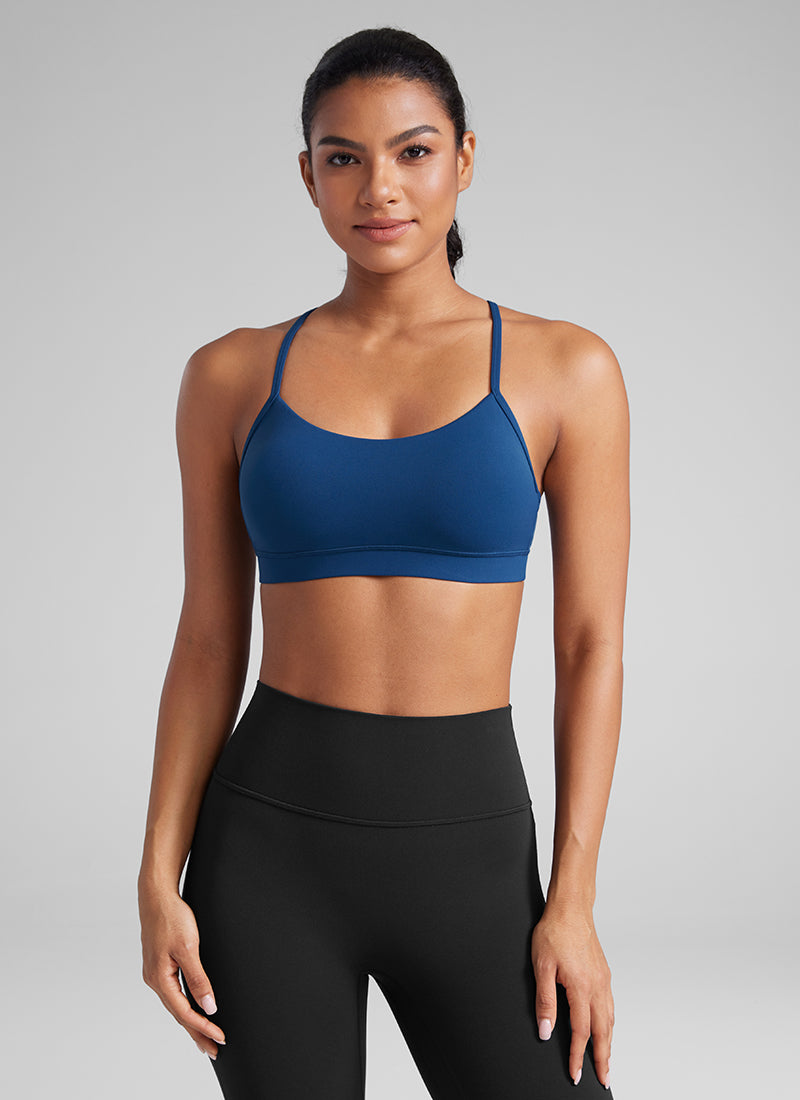 CRZ YOGA Dames Yoga Lichtsteun Butterluxe Sport-bh Y-rug Frans Marineblauw