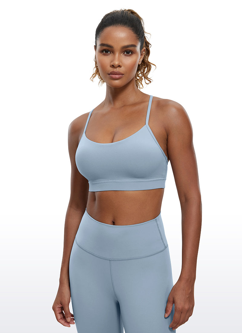CRZ YOGA Dames Yoga Lichtsteun Butterluxe Sport-bh Y-rug Cambric Blauw