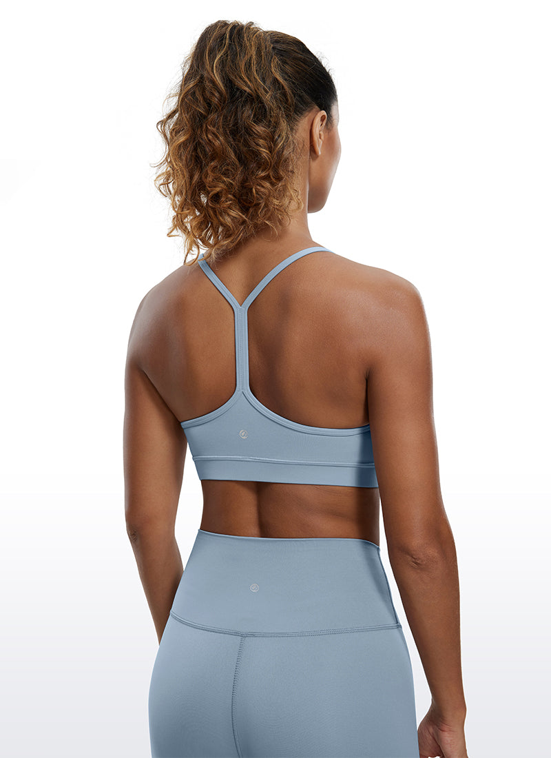 CRZ YOGA Dames Yoga Lichtsteun Butterluxe Sport-bh Y-rug Cambric Blauw