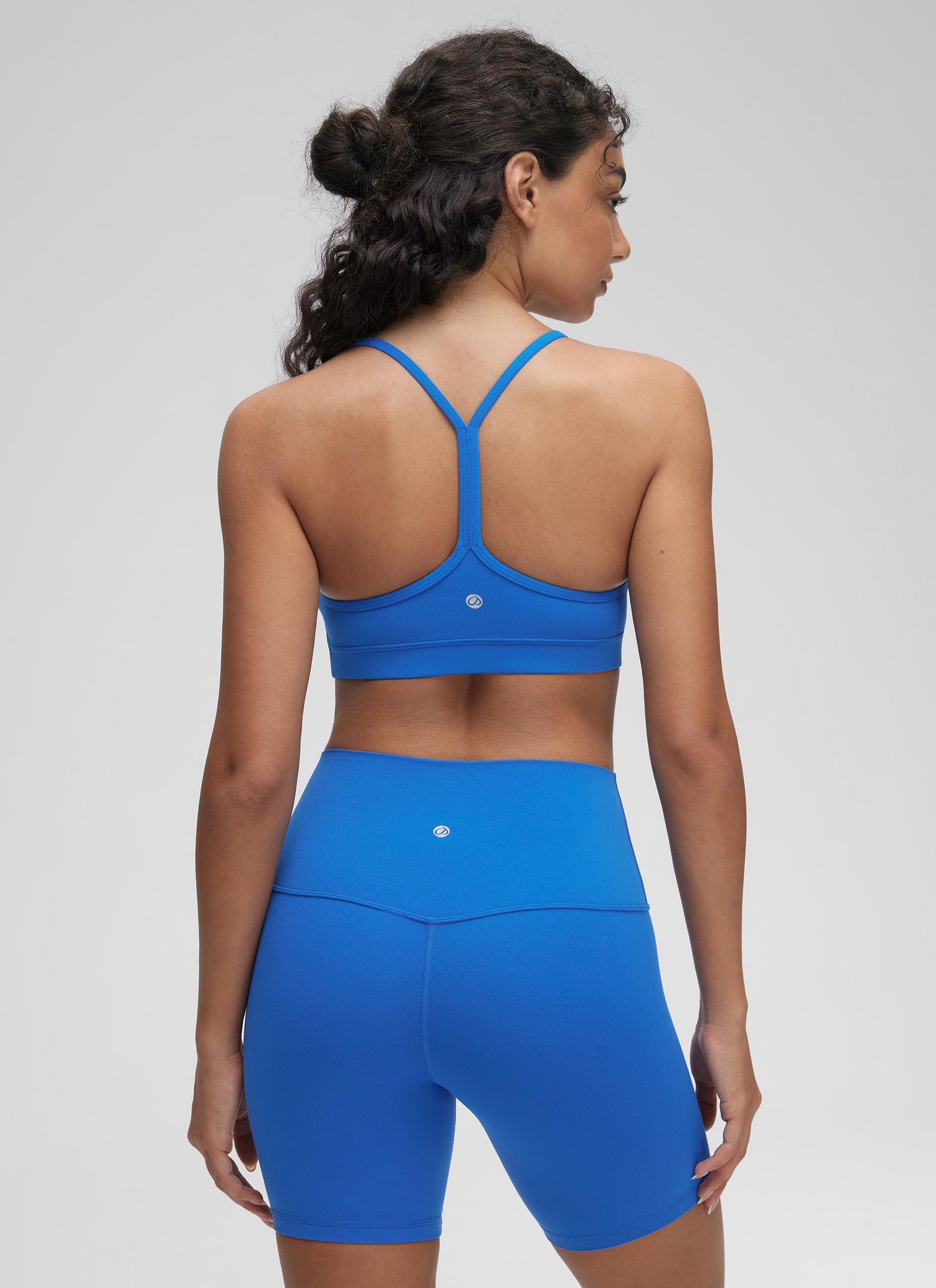 CRZ YOGA Reggiseno Sportivo da Donna Yoga Supporto Leggero Butterluxe Y back Sparkle Blue