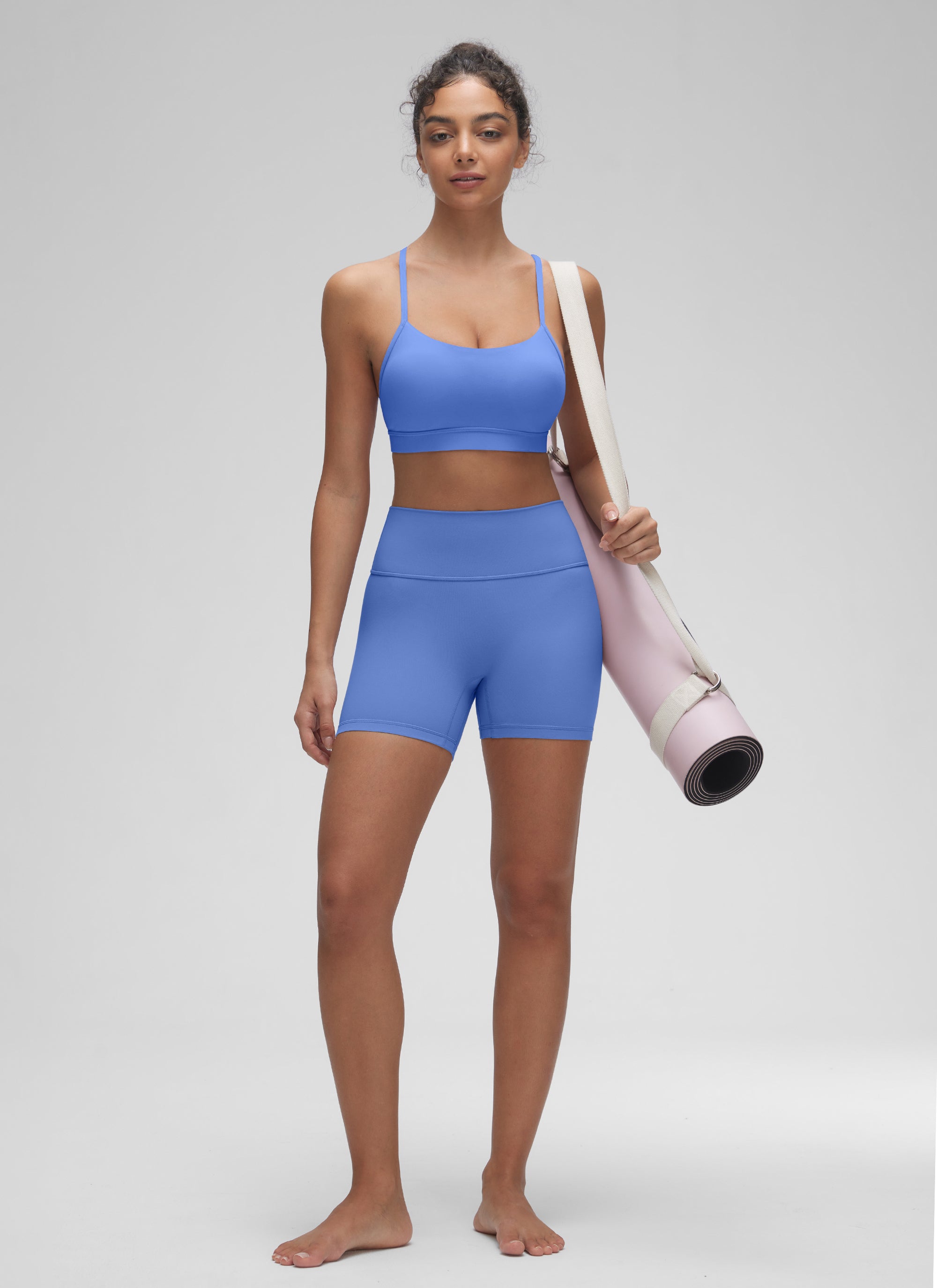 CRZ YOGA Reggiseno sportivo da donna Yoga Sostegno leggero Butterluxe con schiena a Y Indaco selvaggio