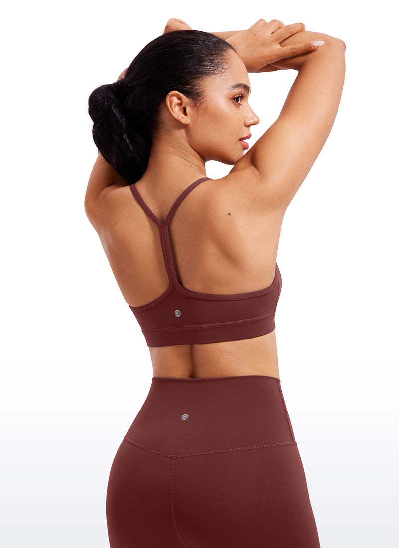 CRZ YOGA Dames Yoga Licht Ondersteunende Butterluxe Sportbeha met Y-rug Noctilucence Red