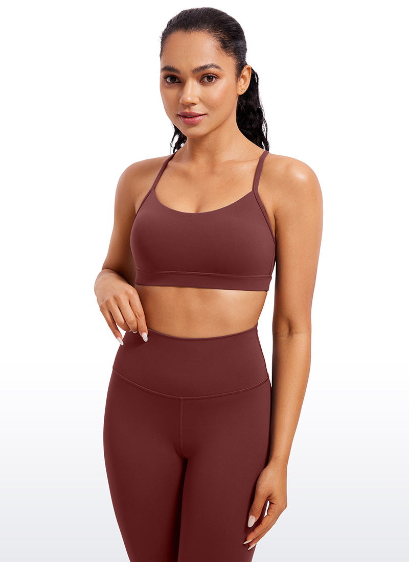 CRZ YOGA Dames Yoga Licht Ondersteunende Butterluxe Sportbeha met Y-rug Noctilucence Red