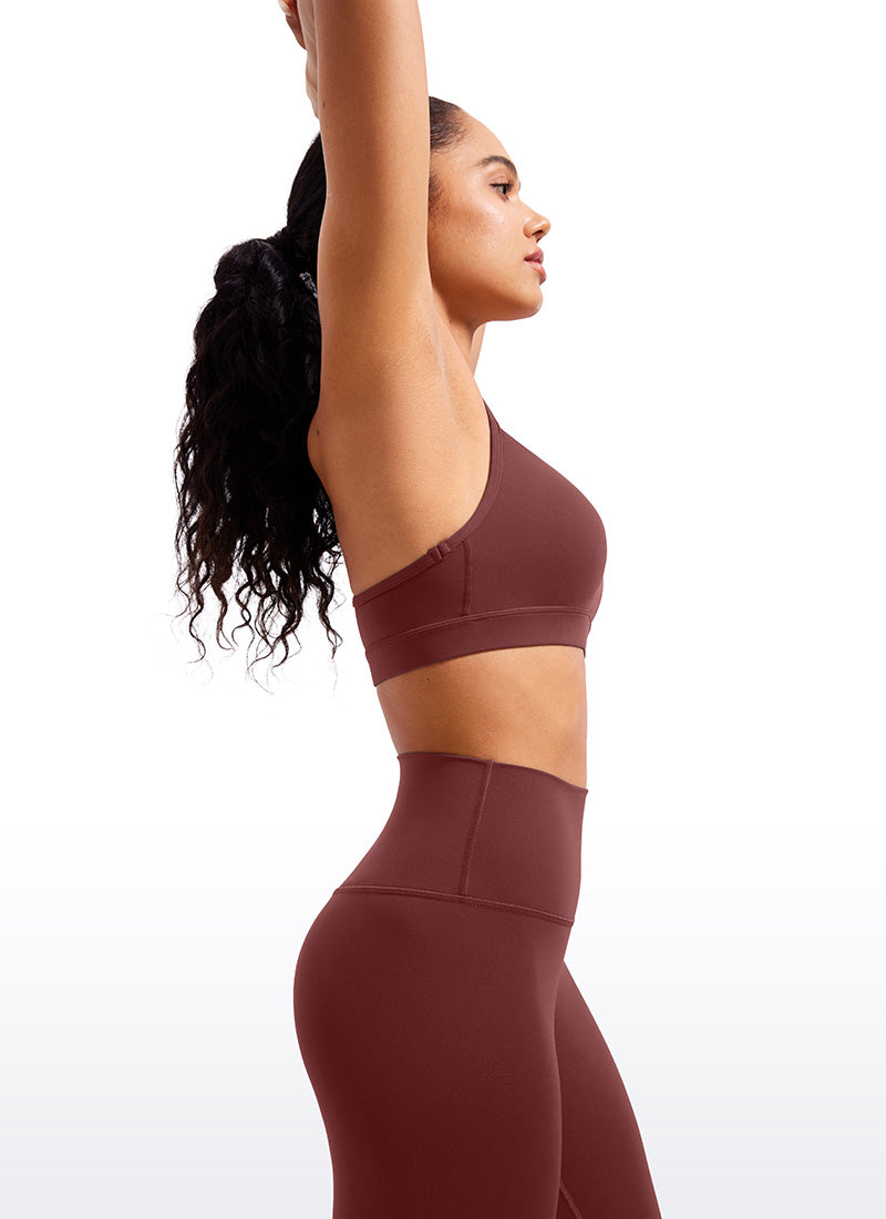 CRZ YOGA Dames Yoga Licht Ondersteunende Butterluxe Sportbeha met Y-rug Noctilucence Red