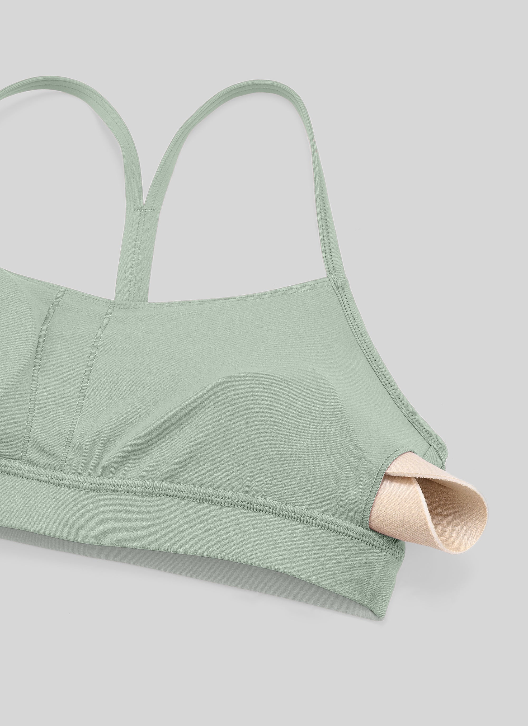 CRZ YOGA moteriška joga lengvos atramos Butterluxe sportinė liemenėlė su Y formos nugara, žaliojo kiemo