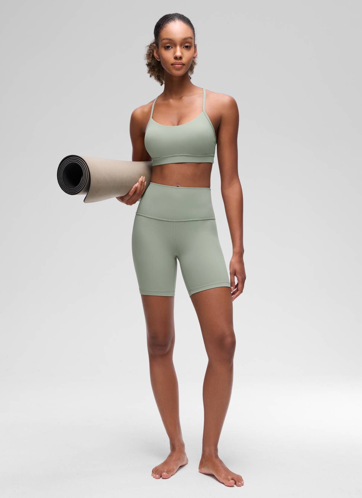 CRZ YOGA Reggiseno sportivo da donna Yoga Sostegno leggero Butterluxe con schiena a Y Verde Palm Court