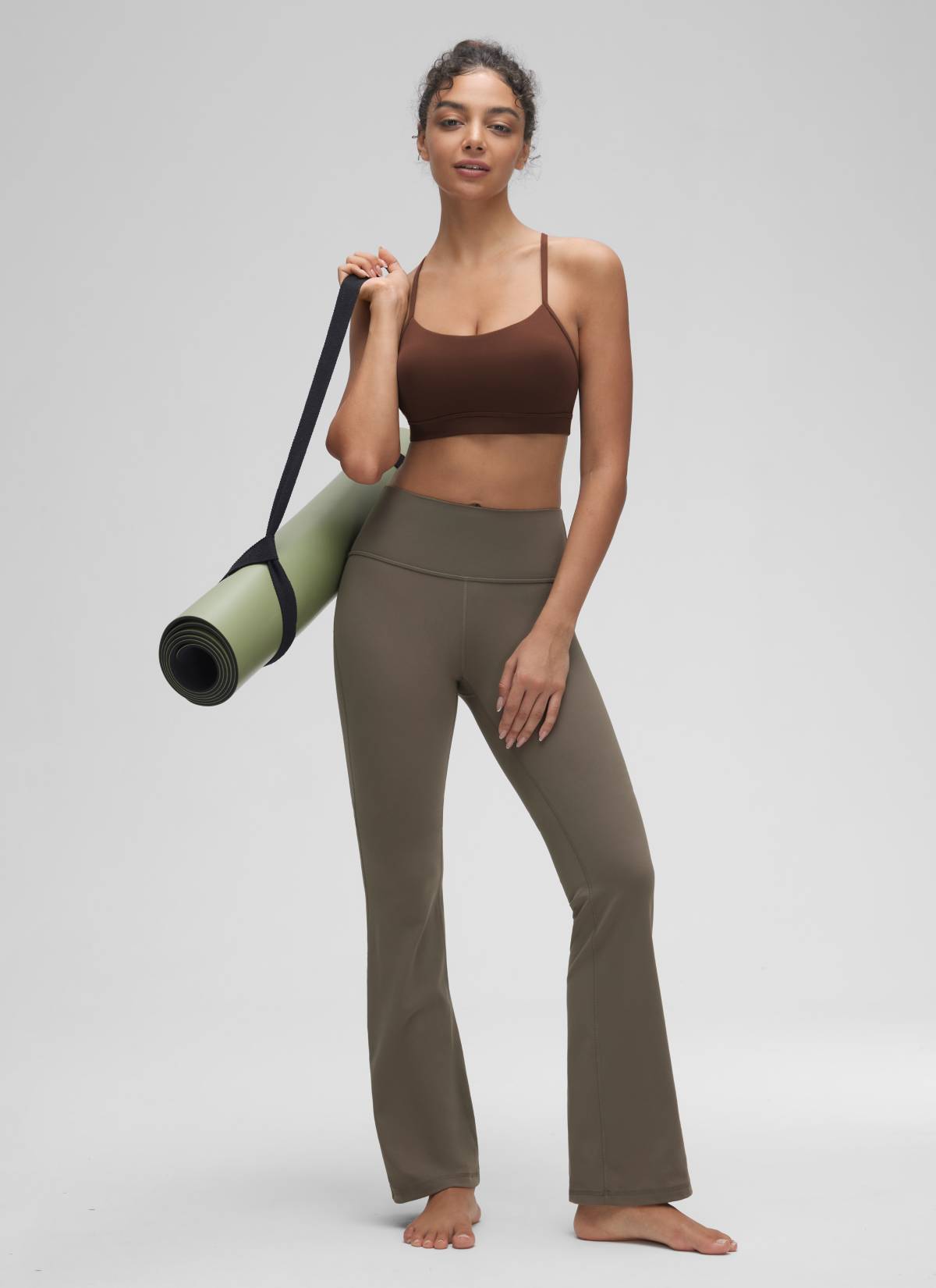 CRZ YOGA Dames Yoga Sportbeha met Lichte Ondersteuning en Y-rug Butterluxe Lava Bruin