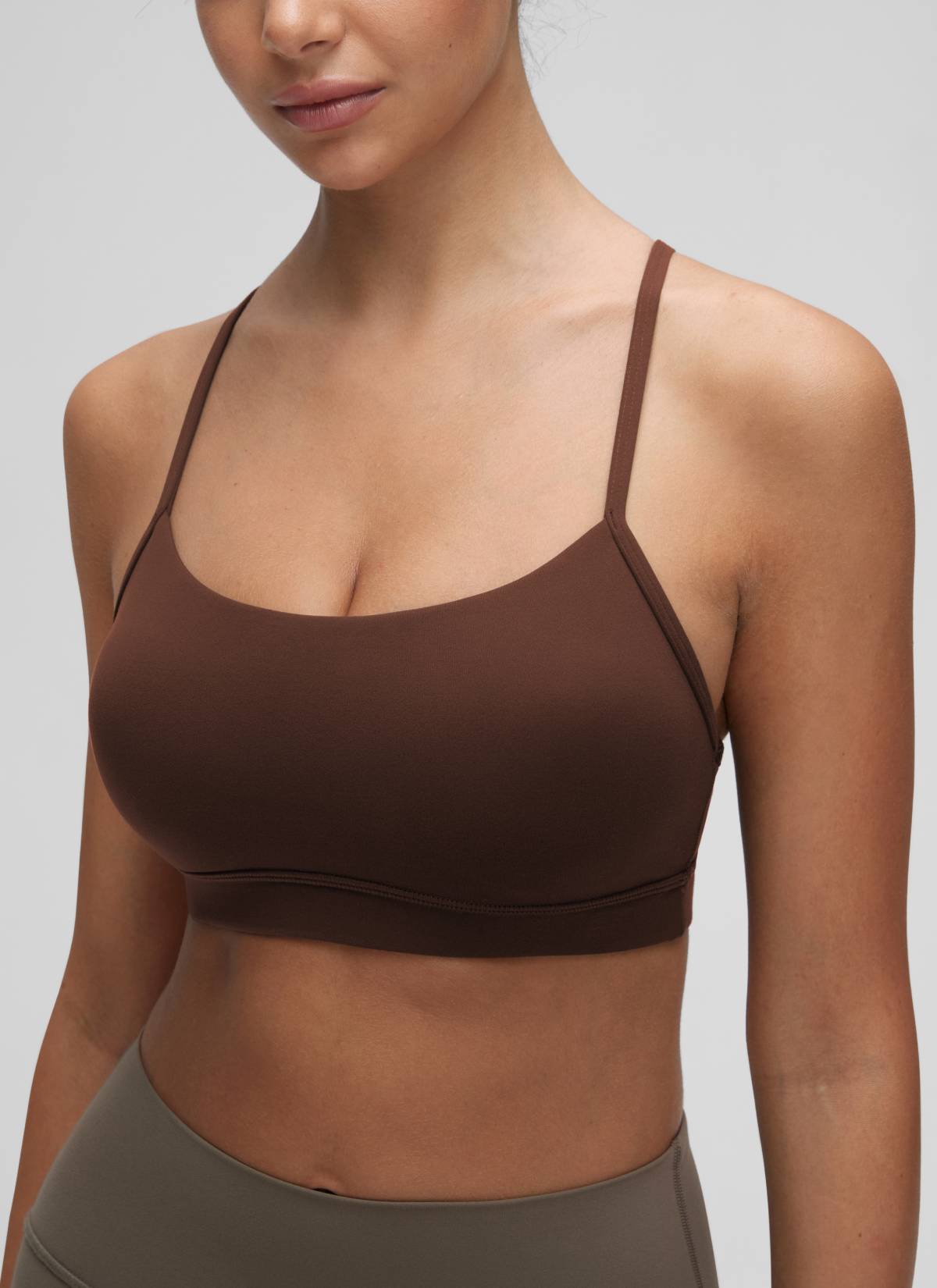 CRZ YOGA Dames Yoga Sportbeha met Lichte Ondersteuning en Y-rug Butterluxe Lava Bruin