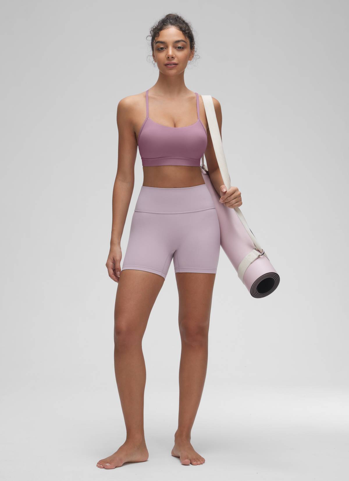 CRZ YOGA Dames Yoga Sportbeha met Lichte Ondersteuning en Y-rug Butterluxe Licht Lavendel