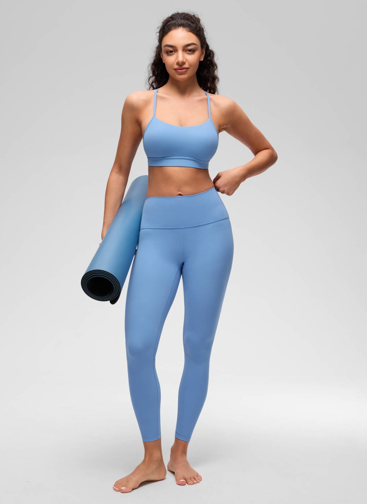 CRZ YOGA Reggiseno sportivo da donna Yoga Sostegno leggero Butterluxe con schiena a Y Blu festa