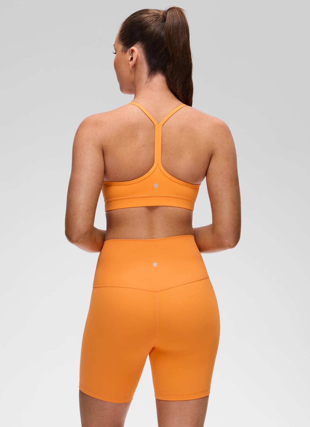 CRZ YOGA Women's Yoga Light Support Butterluxe Sports Bra Y back Tiger Orange @model_info:Brooklyn