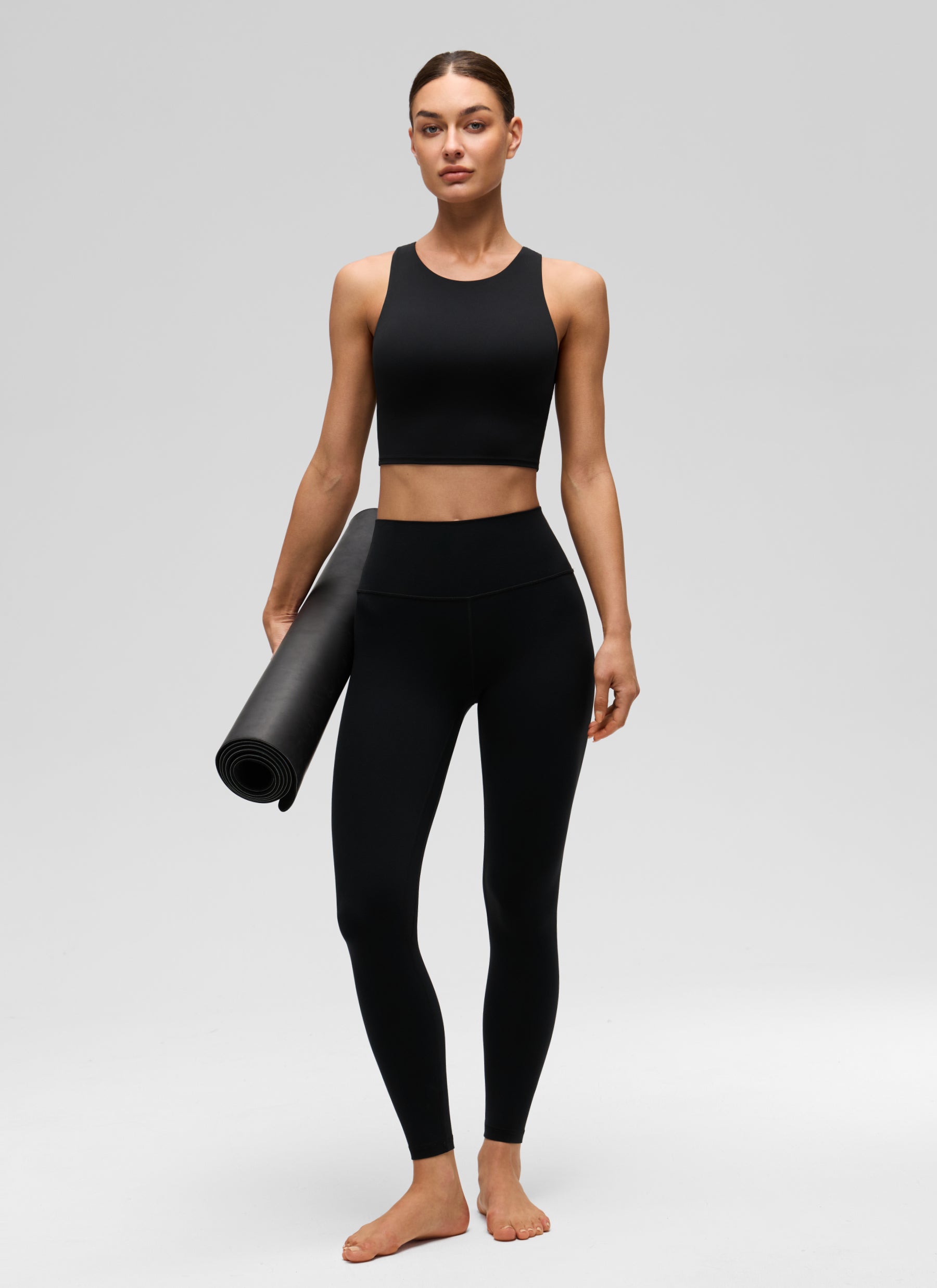 CRZ YOGA  Women's Yoga Low Support Butterluxe Tank High Neck Racerback Black @model_info:K