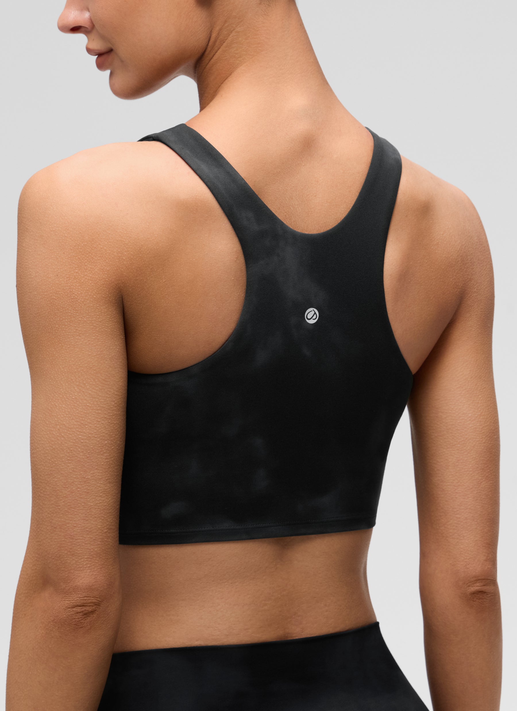 CRZ YOGA Dames Yoga Lage Ondersteuning Butterluxe Tanktop Hoge Hals Racerback Zwarte Tie Dye Bloemen