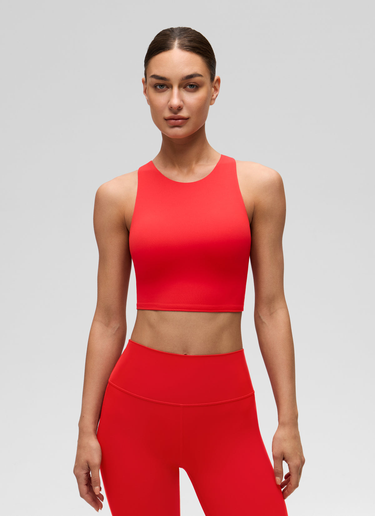 CRZ YOGA  Women's Yoga Low Support Butterluxe Tank High Neck Racerback Deep Red @model_info:K