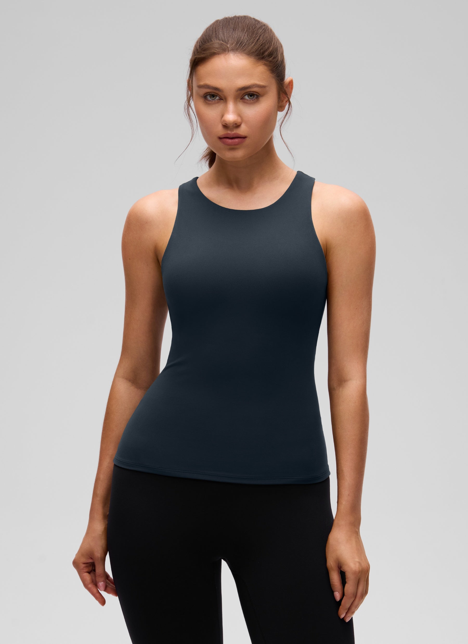 Camiseta de tirantes deportiva de cuello alto con sujetador incorporado Butterluxe para mujer CRZ YOGA True Navy