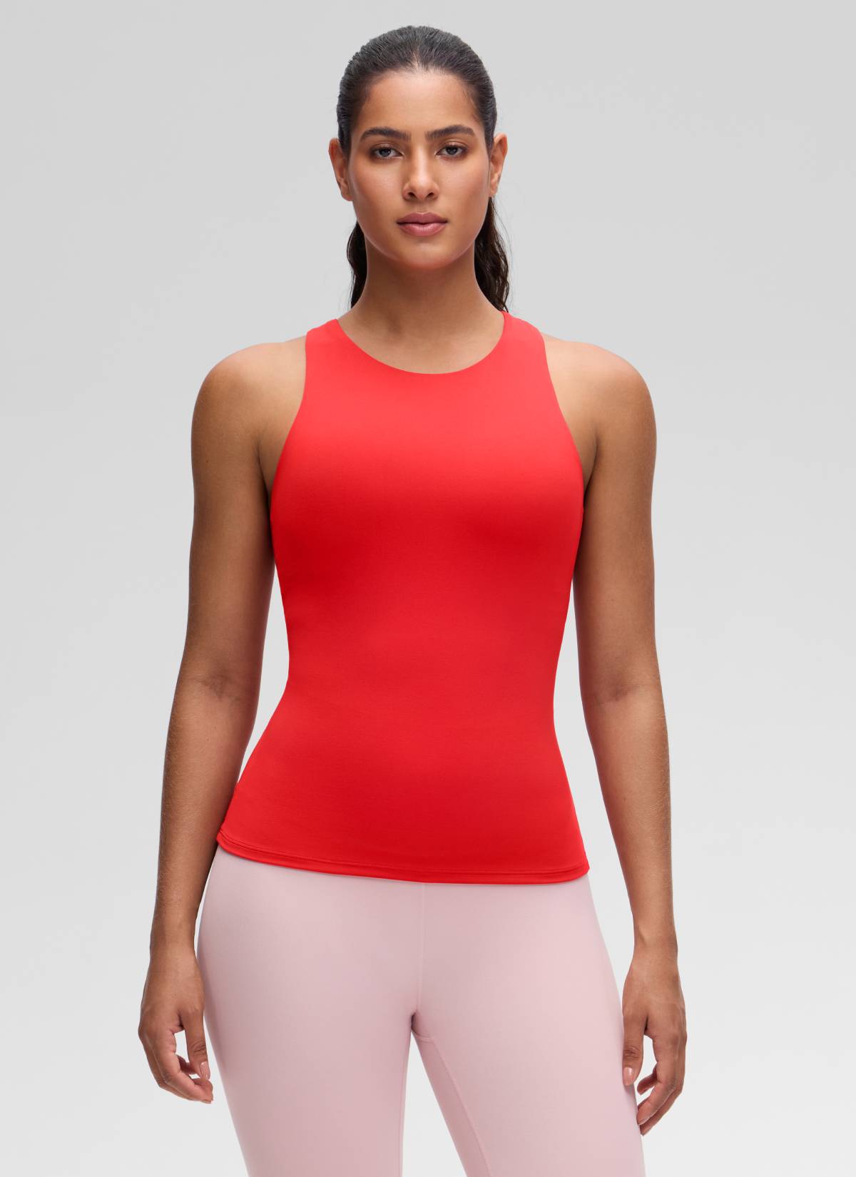 Camiseta de tirantes deportiva de cuello alto con sujetador incorporado Butterluxe para mujer CRZ YOGA Rojo oscuro