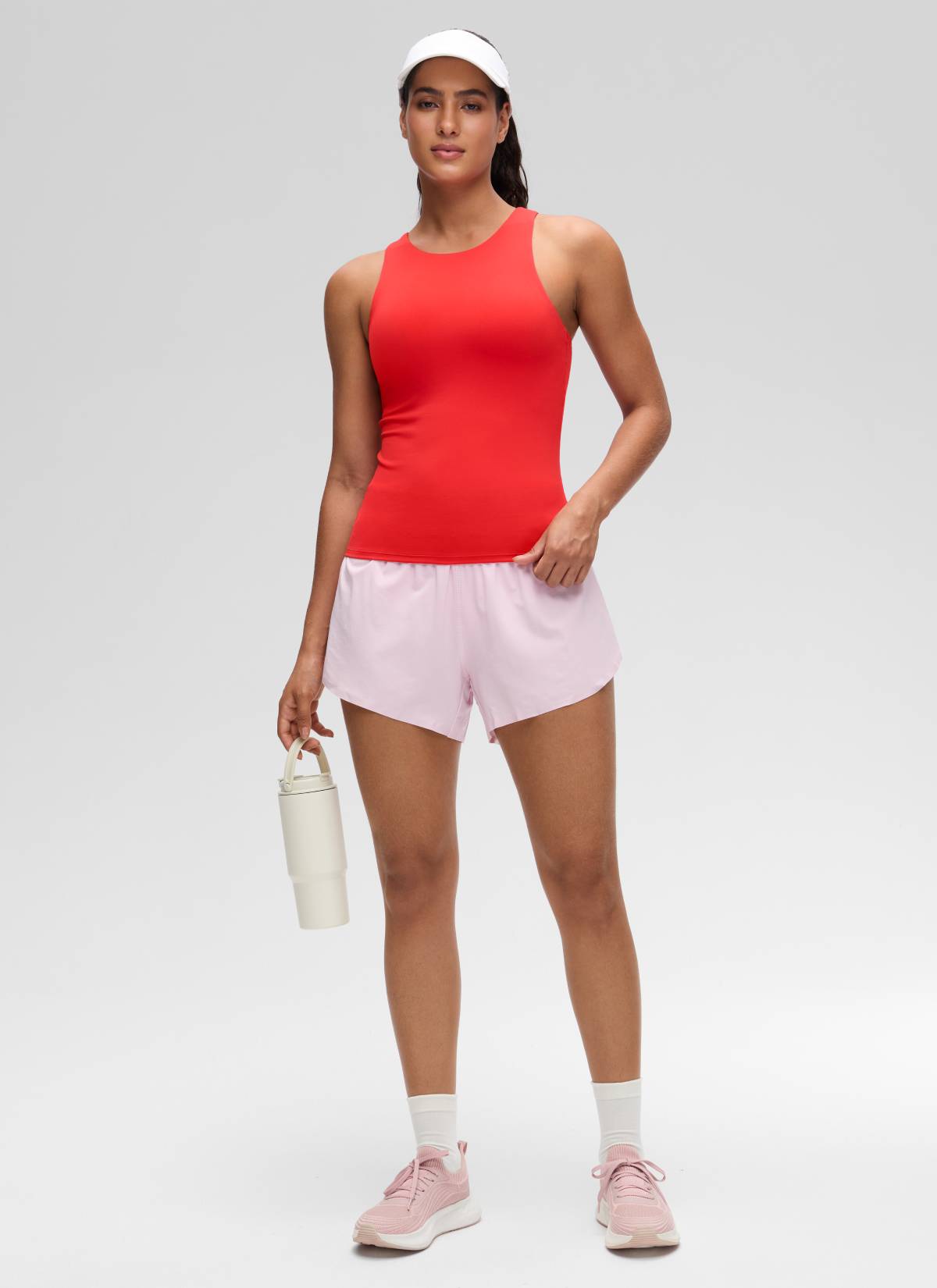Camiseta de tirantes deportiva de cuello alto con sujetador incorporado Butterluxe para mujer CRZ YOGA Rojo oscuro