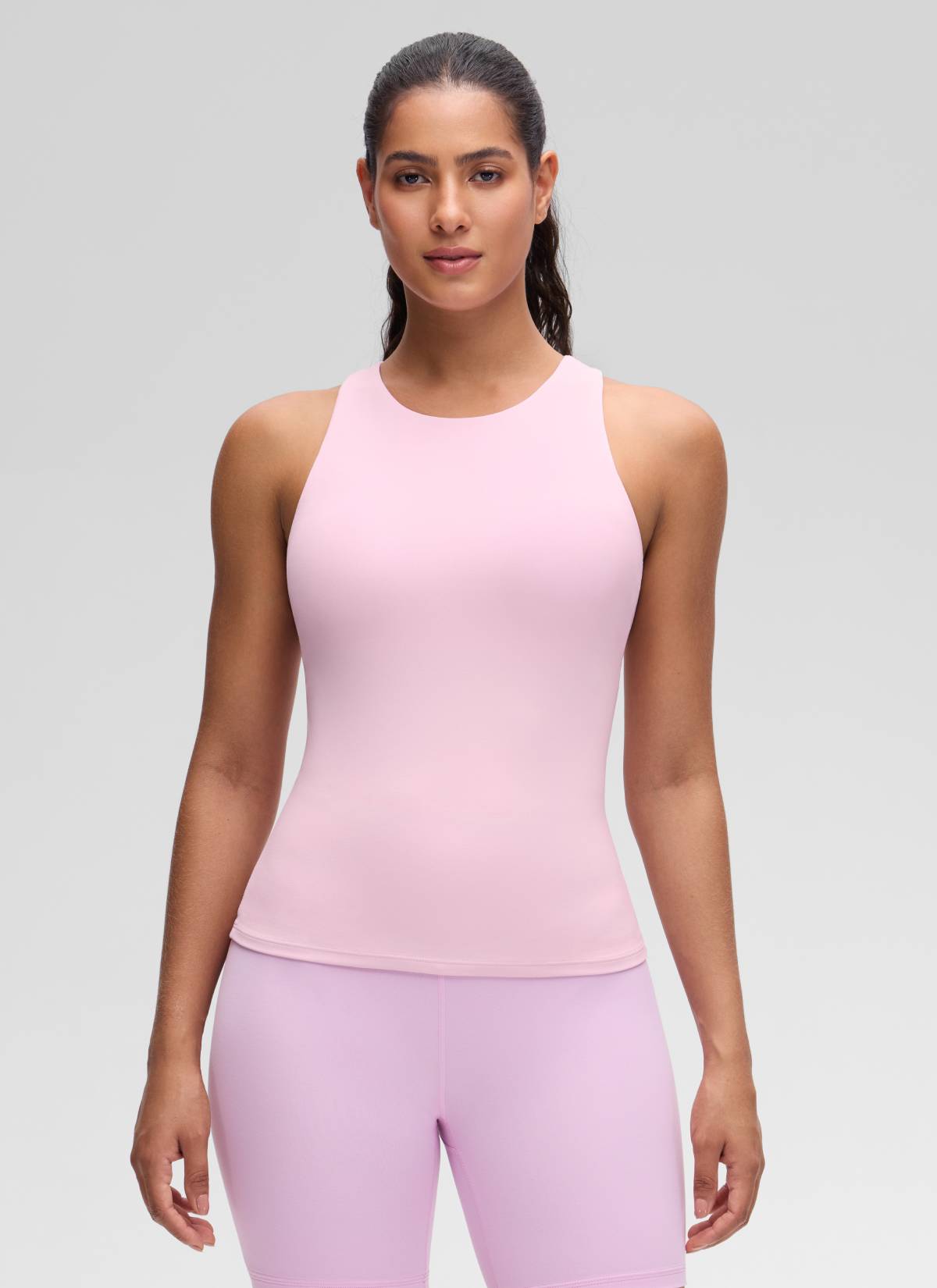 Camiseta de tirantes deportiva de cuello alto con sujetador incorporado Butterluxe para mujer CRZ YOGA Rosa peonía