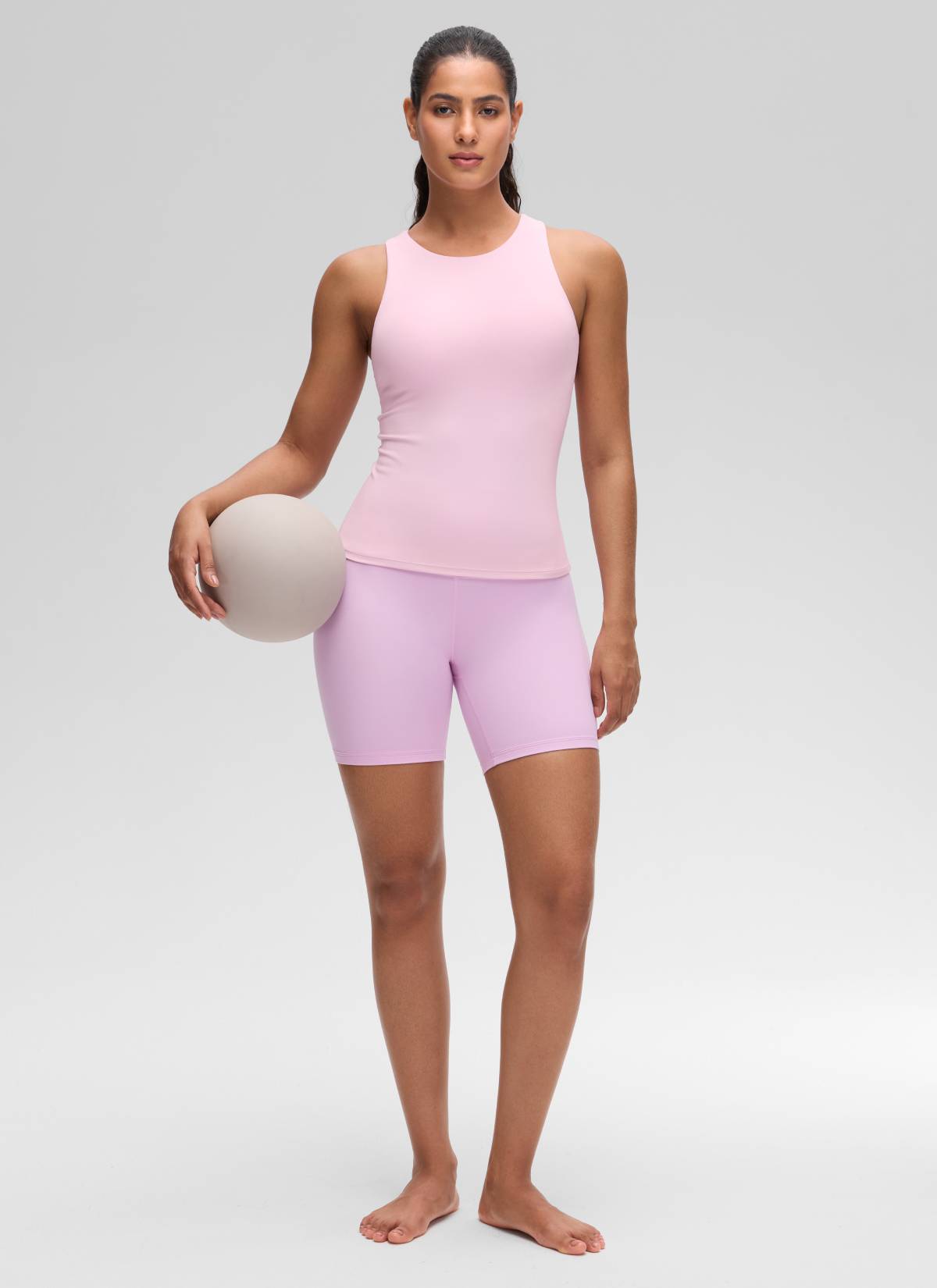 Camiseta de tirantes deportiva de cuello alto con sujetador incorporado Butterluxe para mujer CRZ YOGA Rosa peonía