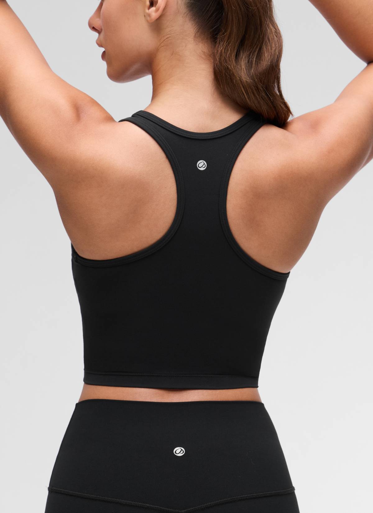 CRZ YOGA moteriška joga žemo palaikymo Butterluxe liemenėlė gilia apvalia iškirpte, Y formos nugara, juoda