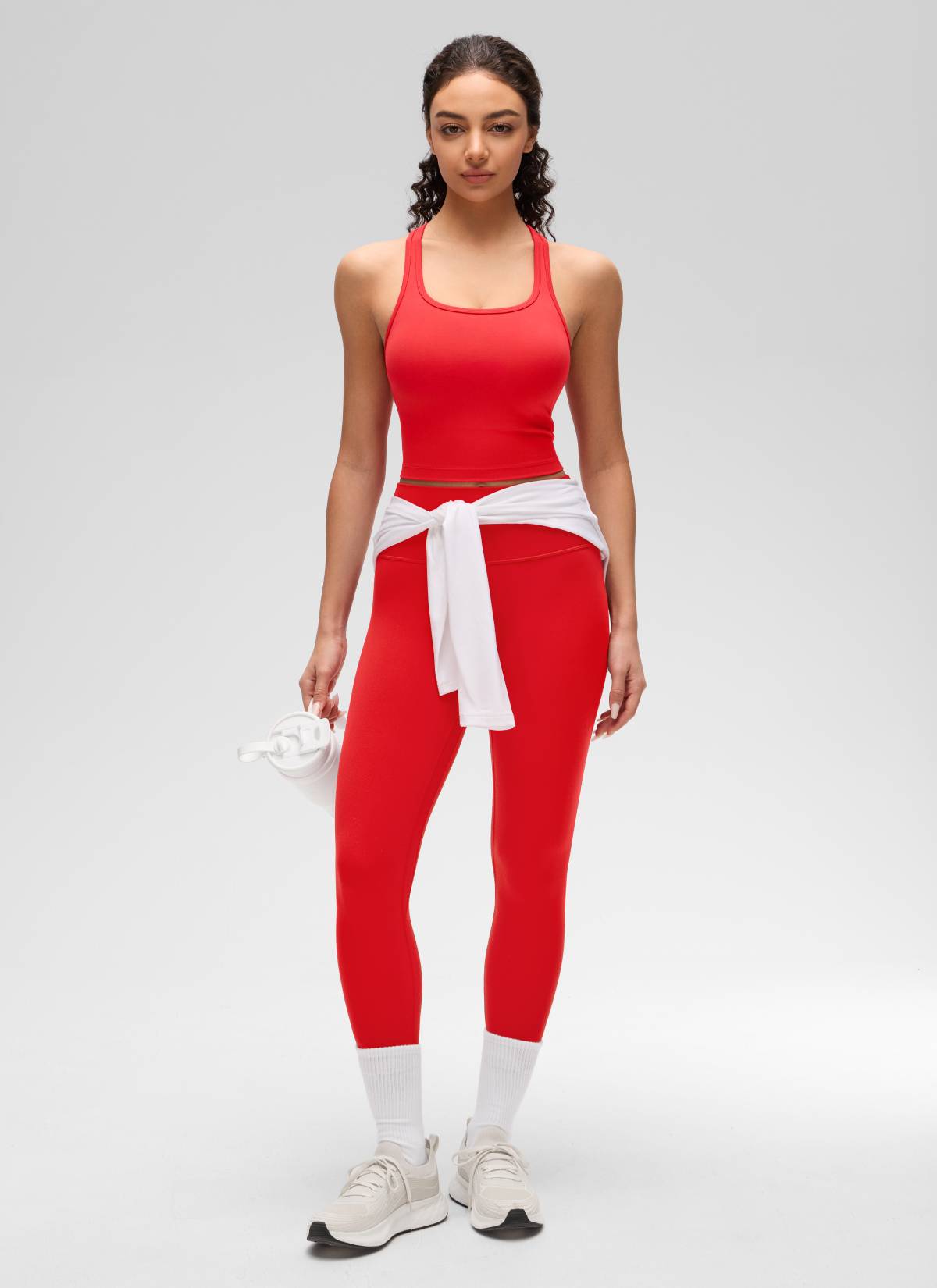 CRZ YOGA da donna Yoga Reggiseno Butterluxe con scollo rotondo e schiena a Y a sostegno leggero Rosso Intenso