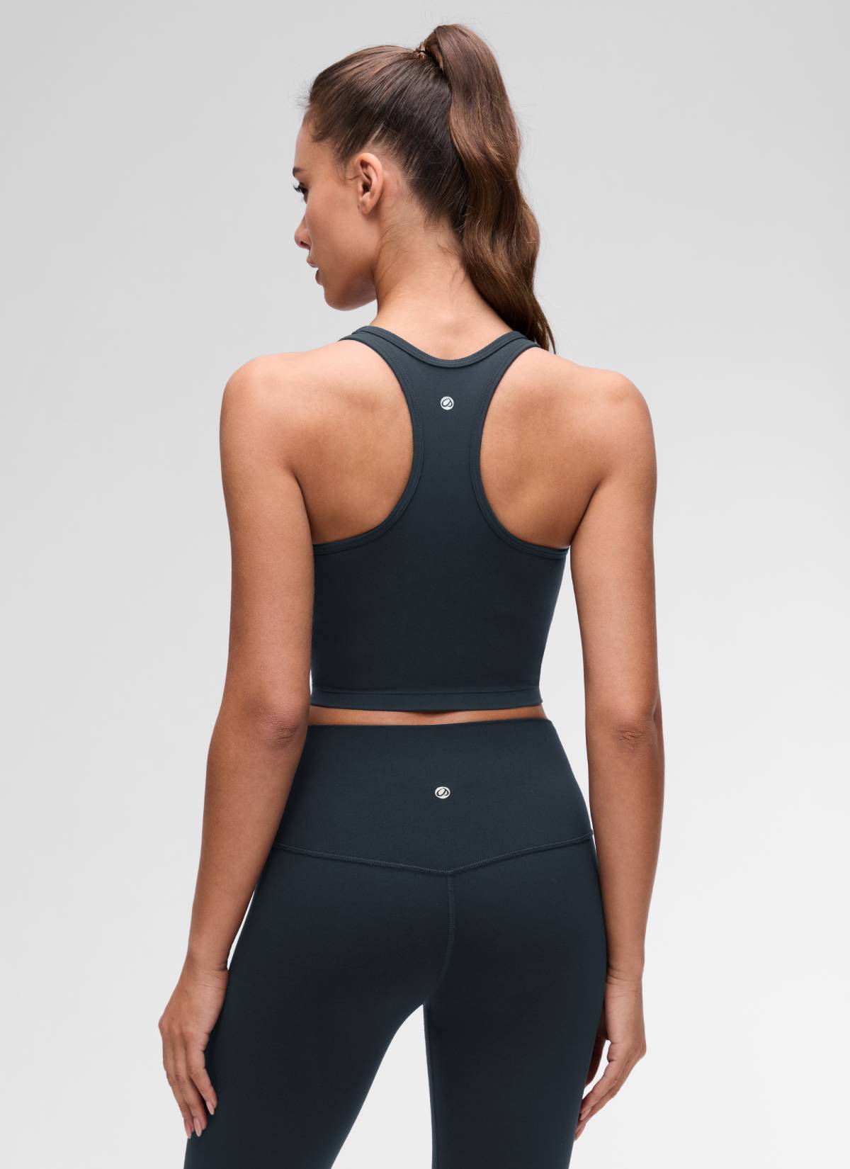 CRZ YOGA da donna Yoga Reggiseno Butterluxe con scollo rotondo e schiena a Y a sostegno leggero Blu Navy