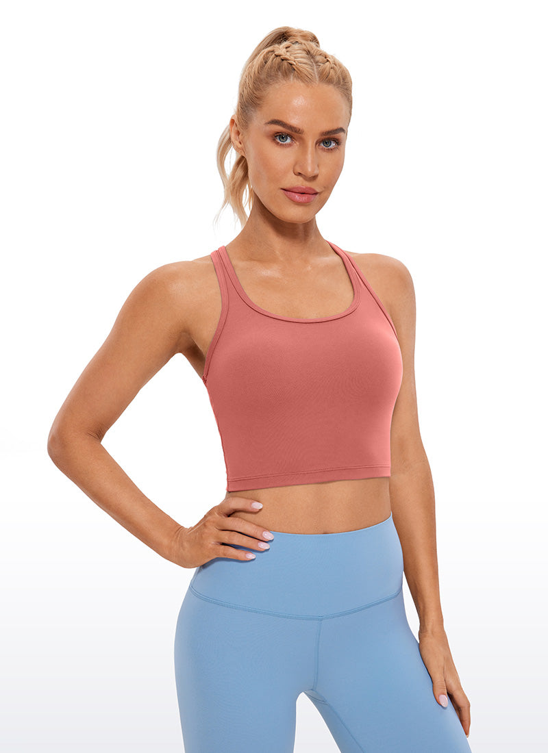 CRZ YOGA Dames Yoga Laag ondersteunende Butterluxe Scoop Neck Bra Y-Back Briar Rose