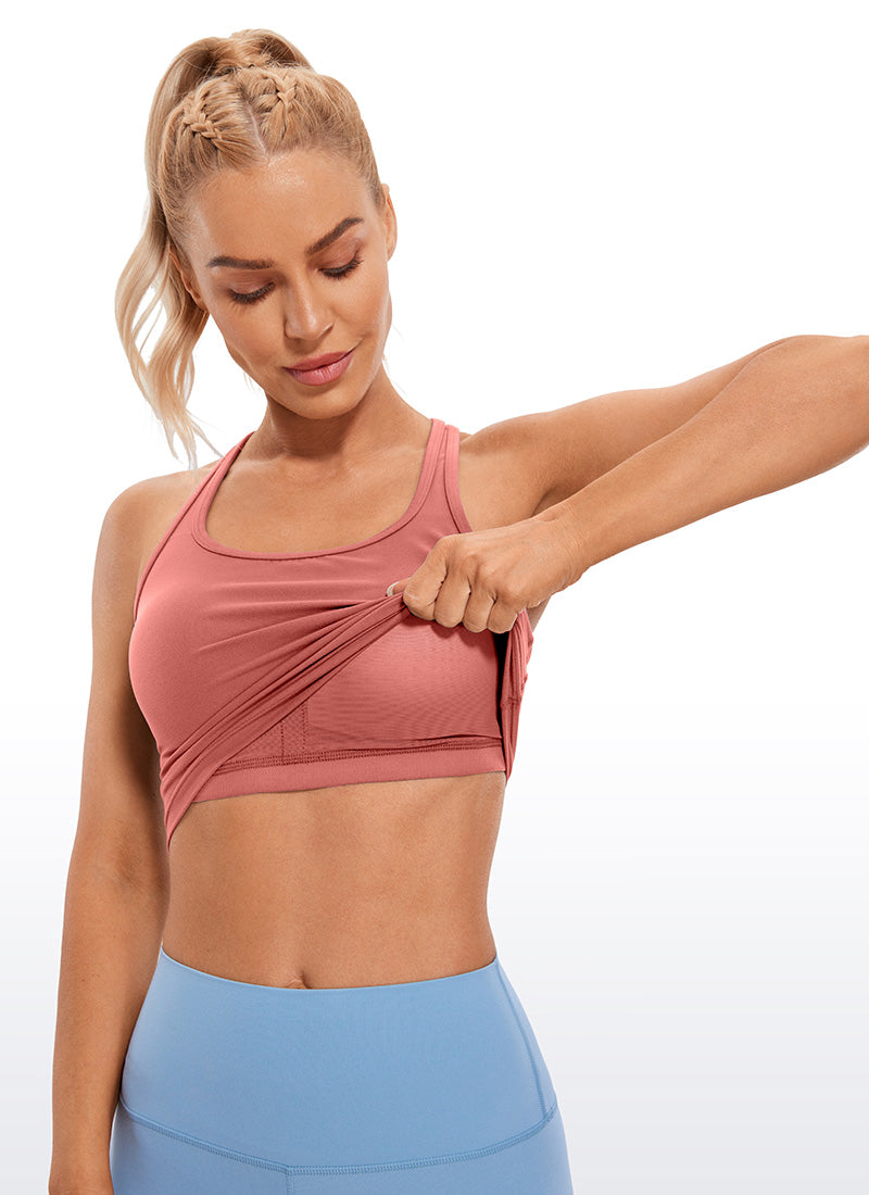 CRZ YOGA Dames Yoga Laag ondersteunende Butterluxe Scoop Neck Bra Y-Back Briar Rose