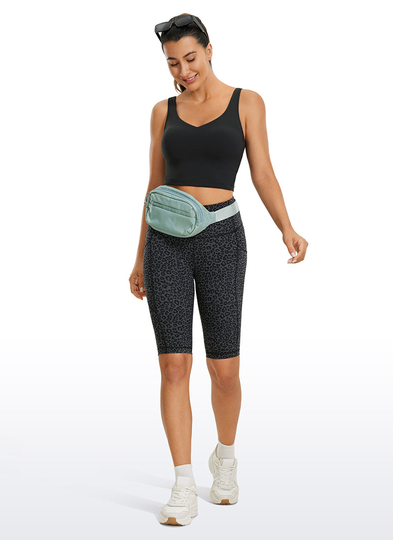 CRZ YOGA Dames Yoga Lang model Butterluxe Sportbeha met lichte ondersteuning U-rug Zwart