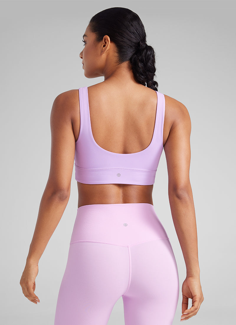 CRZ YOGA Dames Yoga Laagste Ondersteuning Butterluxe Sport BH U-rug Lang Model Elfin Purple