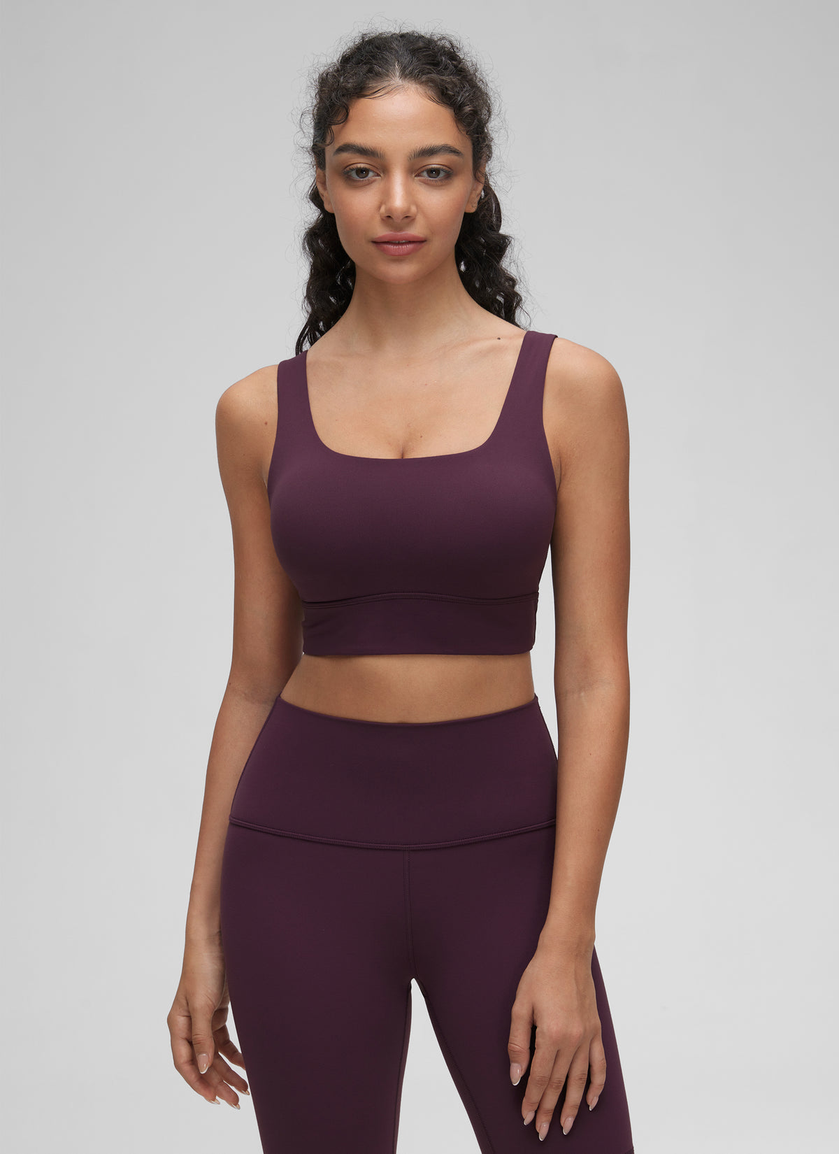 CRZ YOGA Women's Yoga Low Support Butterluxe Sport Bra U Back Longline Deep Purple @model_info:Anano