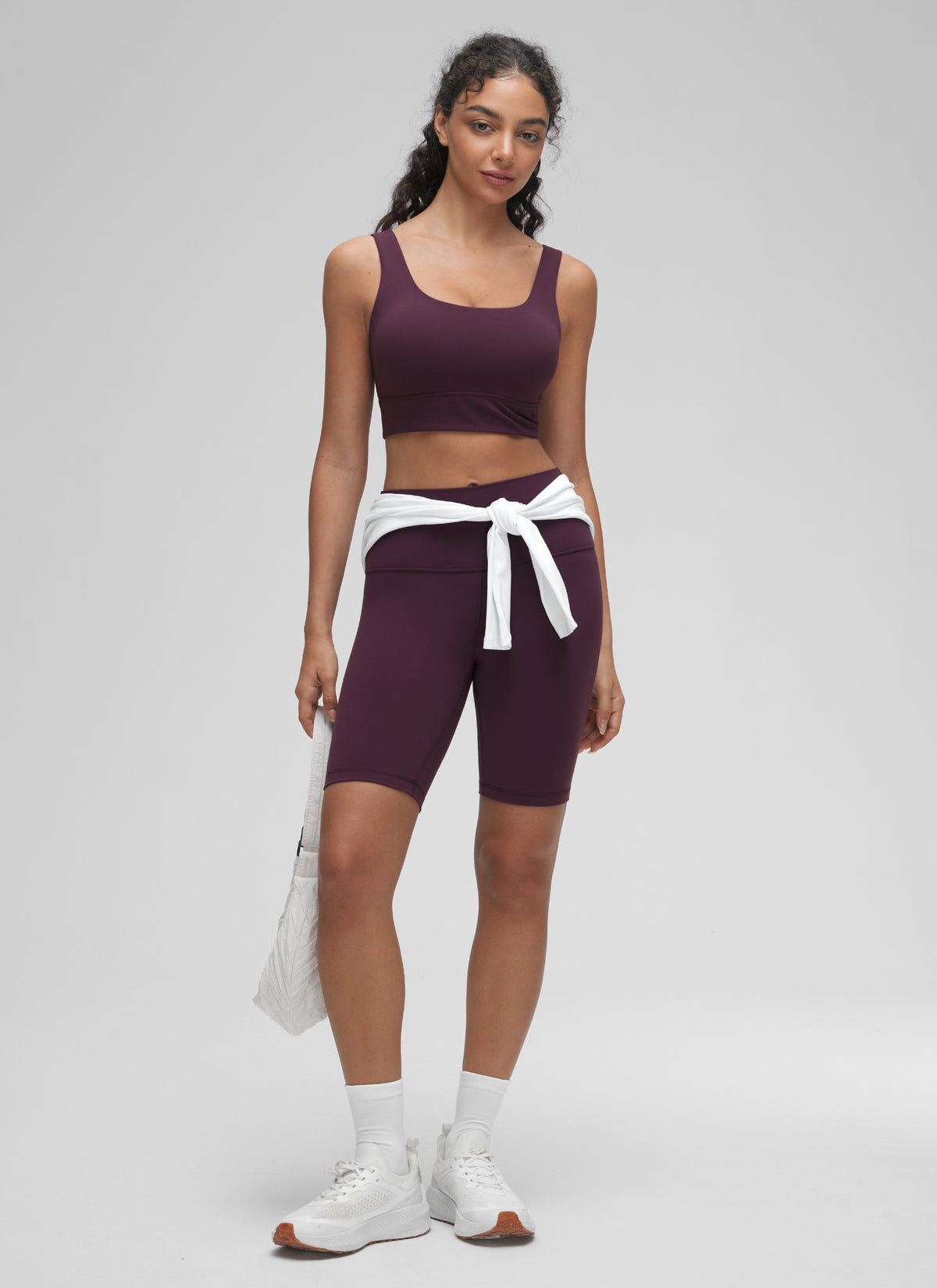 CRZ YOGA Women's Yoga Low Support Butterluxe Sport Bra U Back Longline Deep Purple @model_info:Anano
