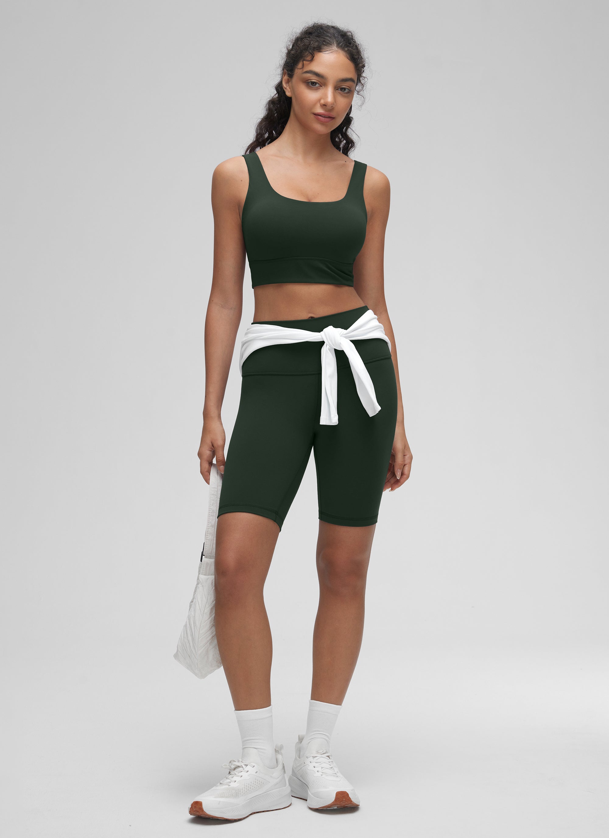 CRZ YOGA Women's Yoga Low Support Butterluxe Sport Bra U Back Longline Legend Green @model_info:Anano