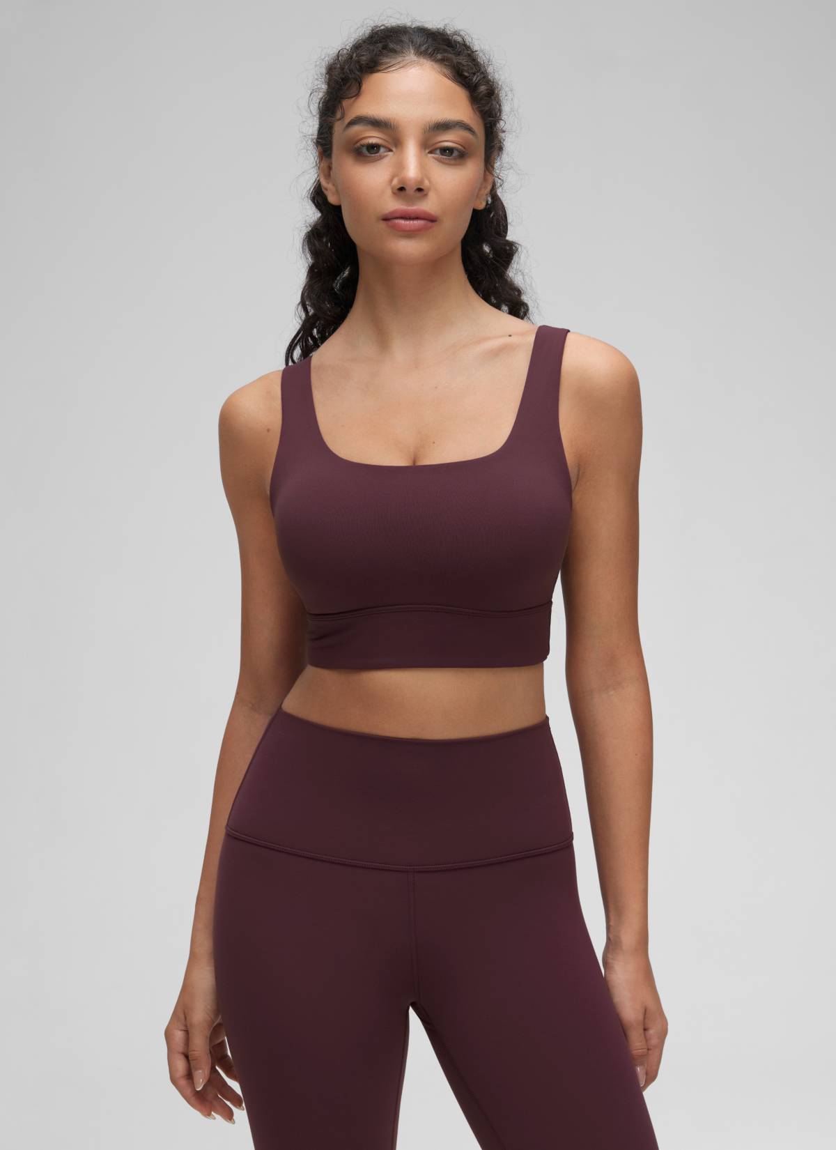 CRZ YOGA Women's Yoga Low Support Butterluxe Sport Bra U Back Longline Ripe Plum @model_info:Anano